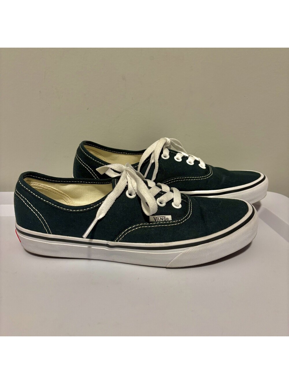 Vans Authentic Color Theory Dark Emerald Green Sneakers Shoes Mens 6, Womens 7.5